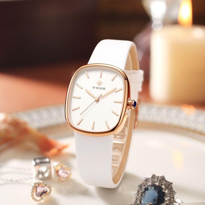 Elegant Women's Quartz Watch with Leather Strap – Minimalist Design for Ladies