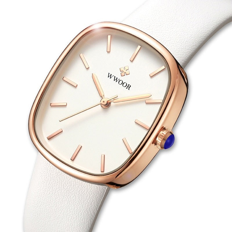 Elegant Women's Quartz Watch with Leather Strap – Minimalist Design for Ladies