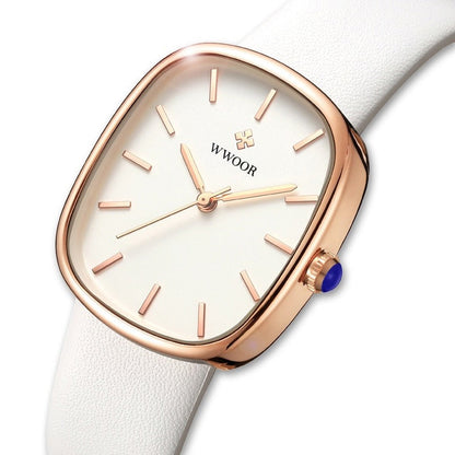 Elegant Women's Quartz Watch with Leather Strap – Minimalist Design for Ladies