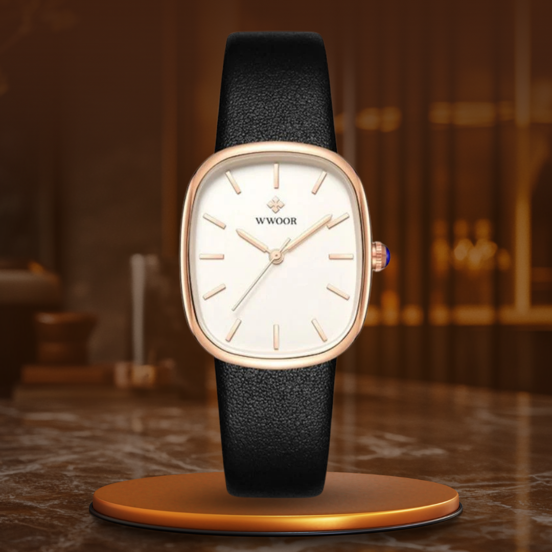 Elegant Women's Quartz Watch with Leather Strap – Minimalist Design for Ladies
