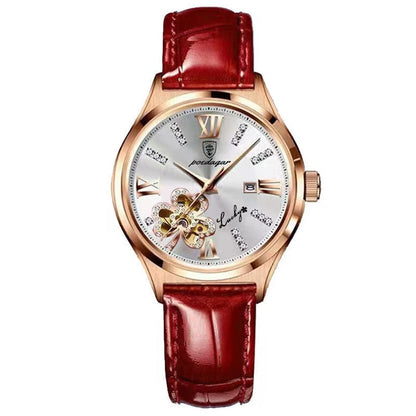 Elegant Women's Watch with Moonphase Dial and Leather Strap – Water Resistant Quartz Ladies Watch 6
