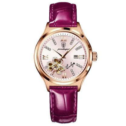 Elegant Women's Watch with Moonphase Dial and Leather Strap – Water Resistant Quartz Ladies Watch 7