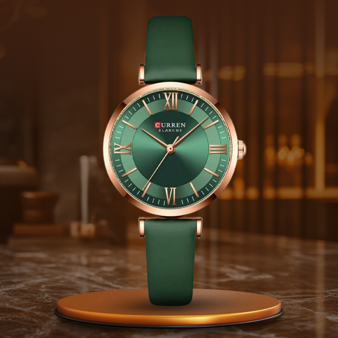 Elegant Women's Watch with Vegan Leather Strap and Quartz Movement – Chic Ladies Watch for Any Occasion