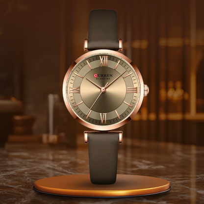 Elegant Women's Watch with Vegan Leather Strap and Quartz Movement – Chic Ladies Watch for Any Occasion