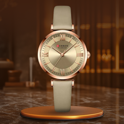 Elegant Women's Watch with Vegan Leather Strap and Quartz Movement – Chic Ladies Watch for Any Occasion