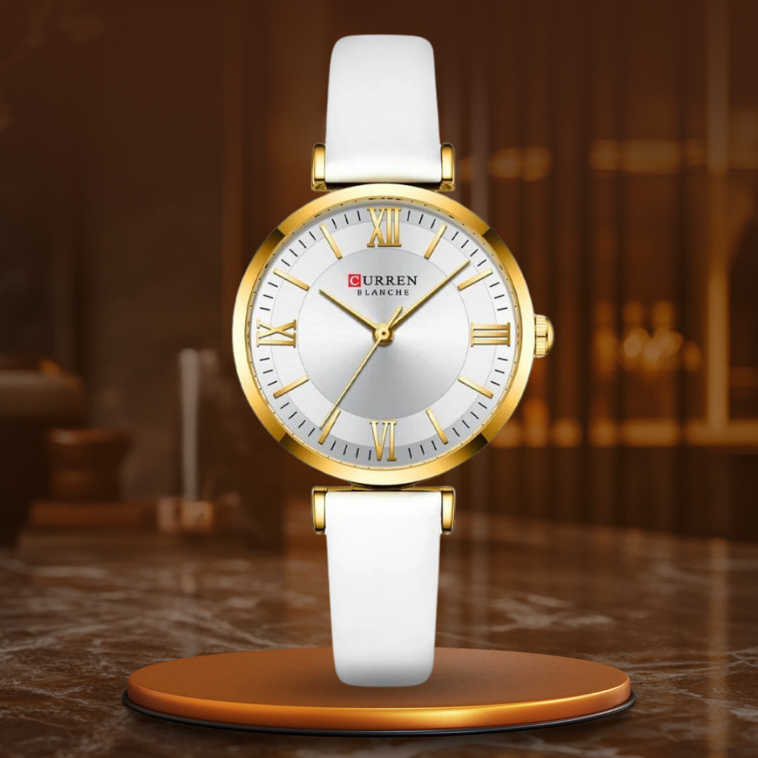Elegant Women's Watch with Vegan Leather Strap and Quartz Movement – Chic Ladies Watch for Any Occasion