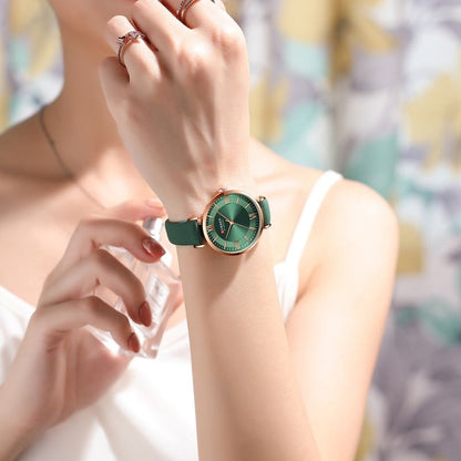 Elegant Women's Watch with Vegan Leather Strap and Quartz Movement – Chic Ladies Watch for Any Occasion