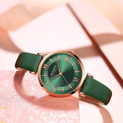 Elegant Women's Watch with Vegan Leather Strap and Quartz Movement – Chic Ladies Watch for Any Occasion