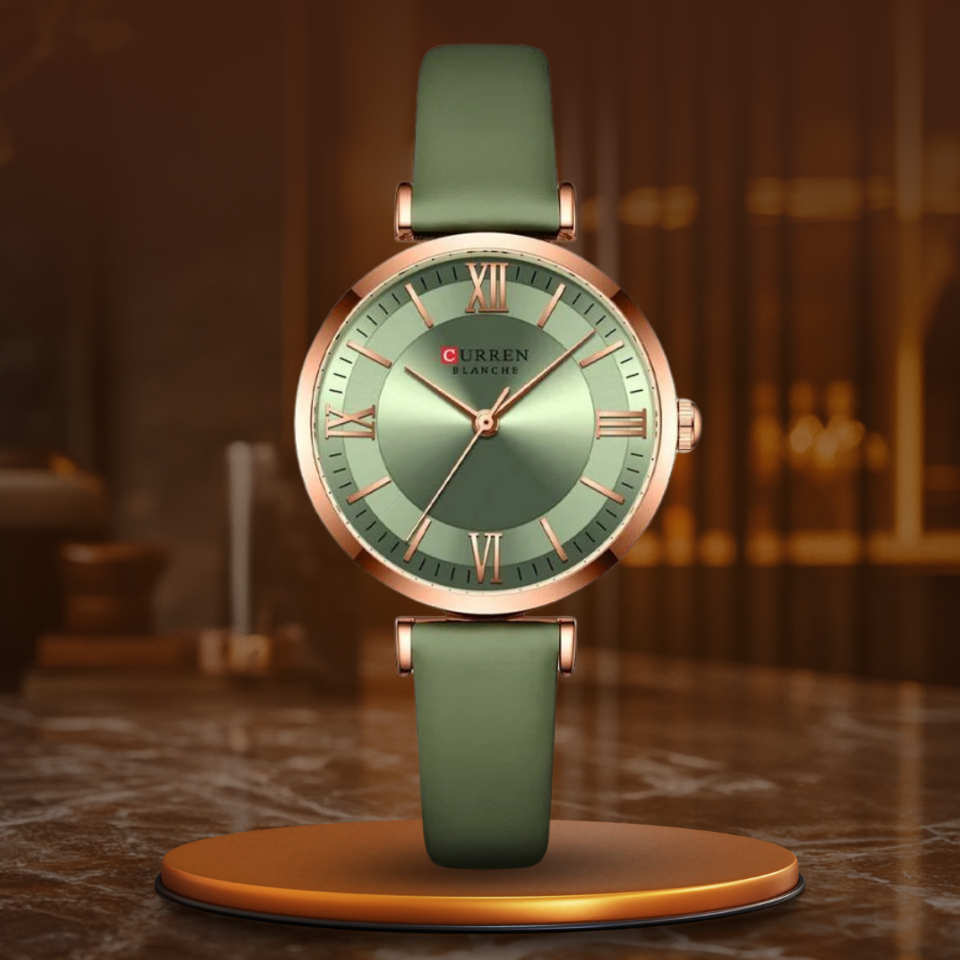 Elegant Women's Watch with Vegan Leather Strap and Quartz Movement – Chic Ladies Watch for Any Occasion