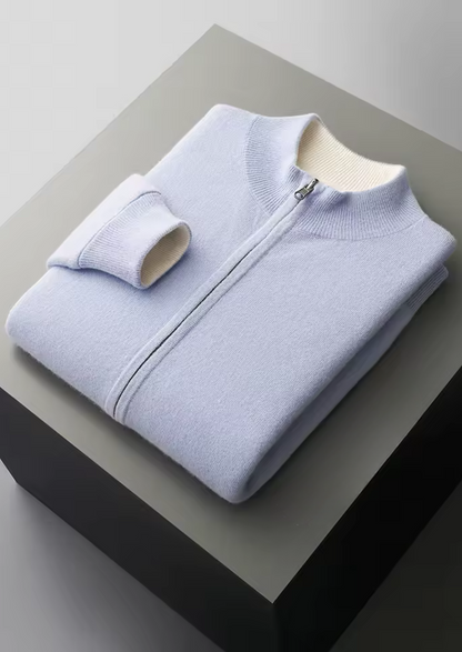 Extra-Fine Merino Wool Zip Cardigan
