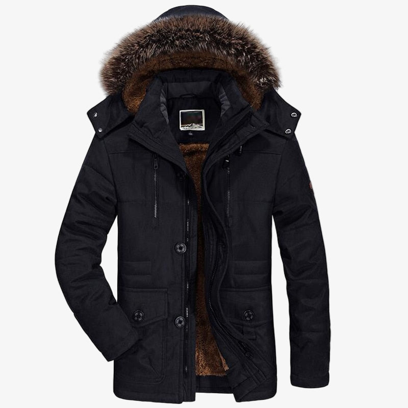 Men's Faux Fur Hooded Winter Jacket - Stylish, Warm, and Comfortable Outerwear for Cold Weather Adventures