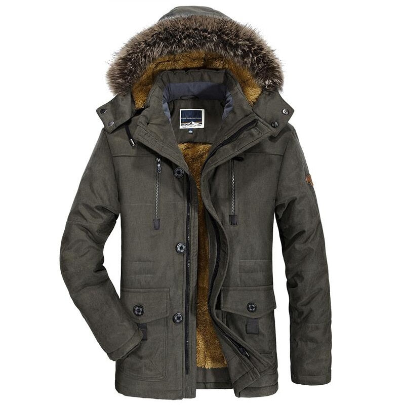 Men's Faux Fur Hooded Winter Jacket - Stylish, Warm, and Comfortable Outerwear for Cold Weather Adventures