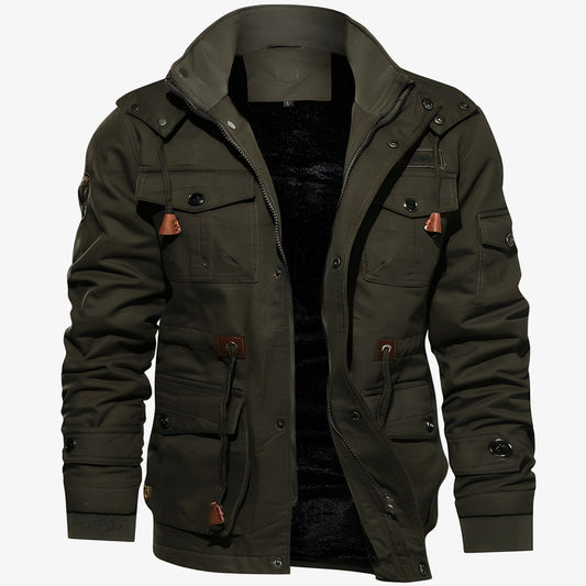 Men's Military Jacket with Versatile Pockets - Stylish, Durable, and Functional Outerwear for Outdoor Adventures