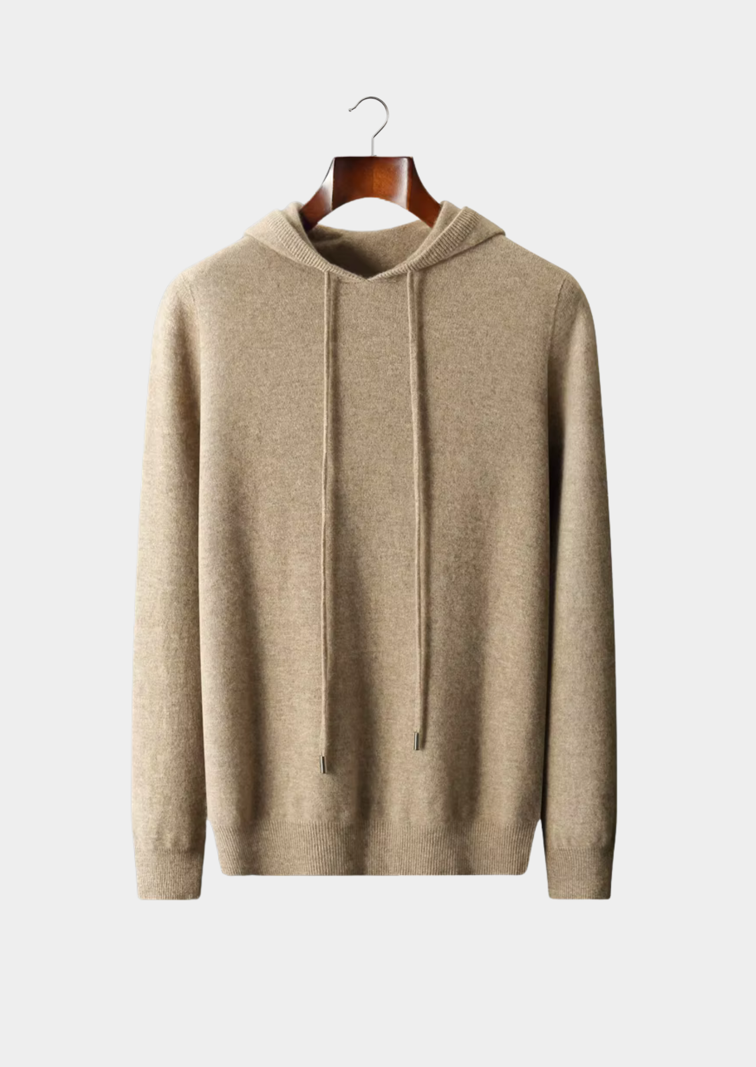 Leisure Hoodie Gray Extra-Fine Merino Wool 1