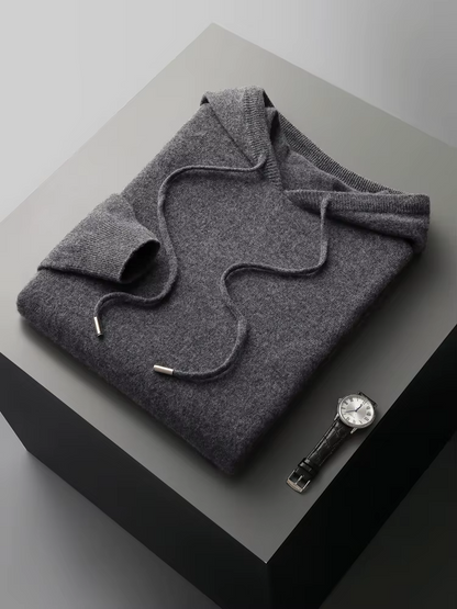 Leisure Hoodie Gray Extra-Fine Merino Wool 10
