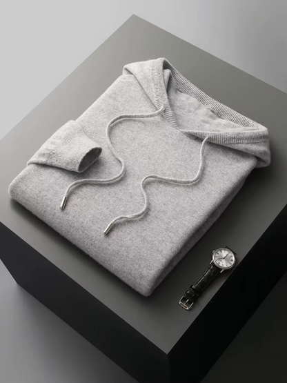Leisure Hoodie Gray Extra-Fine Merino Wool 12
