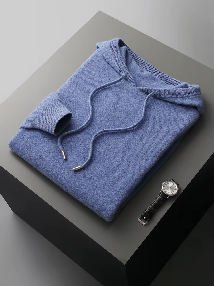 Leisure Hoodie Gray Extra-Fine Merino Wool 13