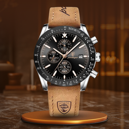 Luminous Chronograph Watch with Date Display, Water Resistant, Precision Quartz Movement, Shock Resistant, 3ATM 14
