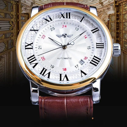 Luxury Automatic Leather Watch with Calendar Function – Elegant Timepiece for Men 6