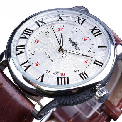 Luxury Automatic Leather Watch with Calendar Function – Elegant Timepiece for Men 8