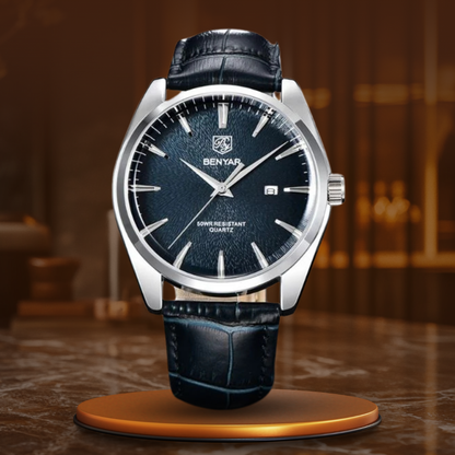 Luxury Business Watch for Men with Quartz Movement and Leather Strap – Water-Resistant and Elegant Design 2