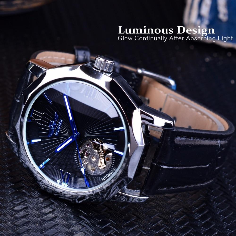 Luxury Skeleton Automatic Watch with Ocean-Inspired Blue Dial – Elegant Men's Timepiece