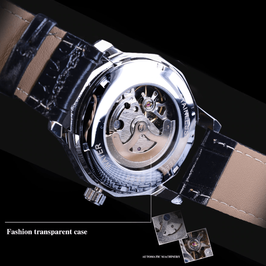 Luxury Skeleton Automatic Watch with Ocean-Inspired Blue Dial – Elegant Men's Timepiece