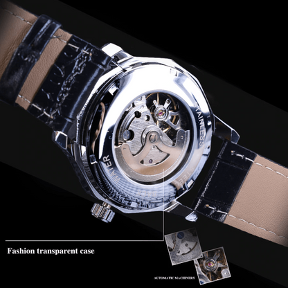 Luxury Skeleton Automatic Watch with Ocean-Inspired Blue Dial – Elegant Men's Timepiece