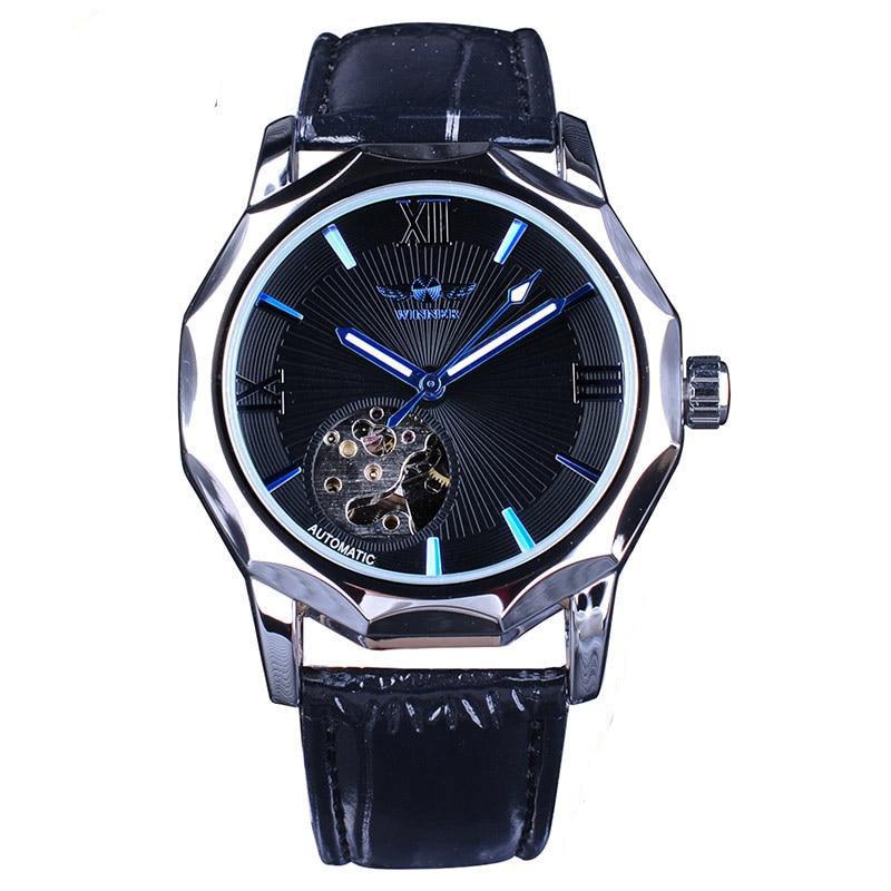 Luxury Skeleton Automatic Watch with Ocean-Inspired Blue Dial – Elegant Men's Timepiece