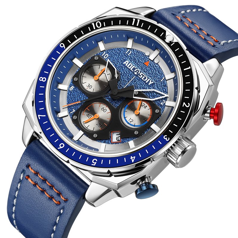 Luxury Sport Quartz Chronograph Watch with Luminous Dial and Water Resistance 5