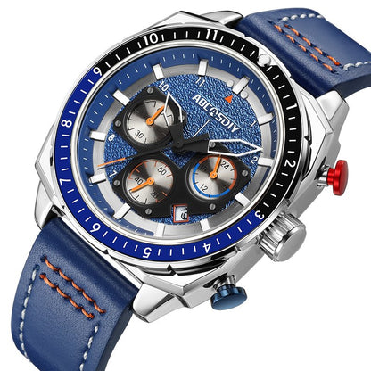 Luxury Sport Quartz Chronograph Watch with Luminous Dial and Water Resistance 5