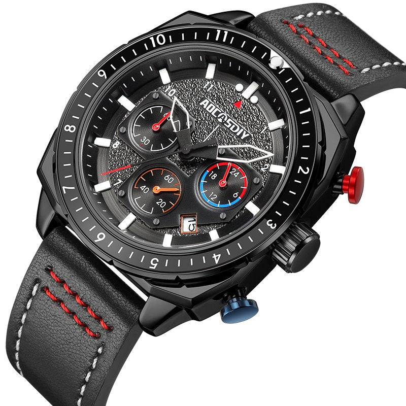 Luxury Sport Quartz Chronograph Watch with Luminous Dial and Water Resistance 8