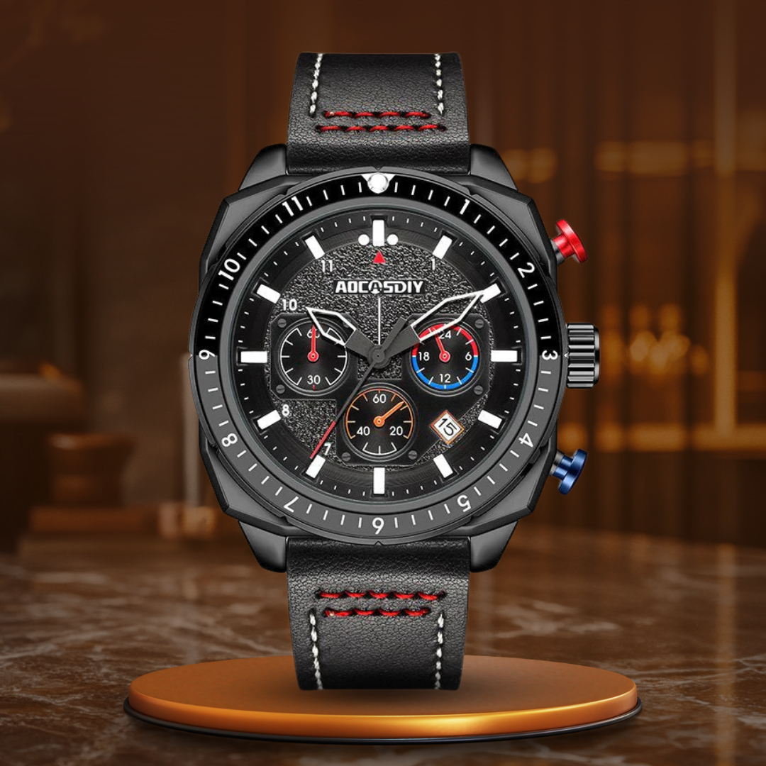 Luxury Sport Quartz Chronograph Watch with Luminous Dial and Water Resistance 9