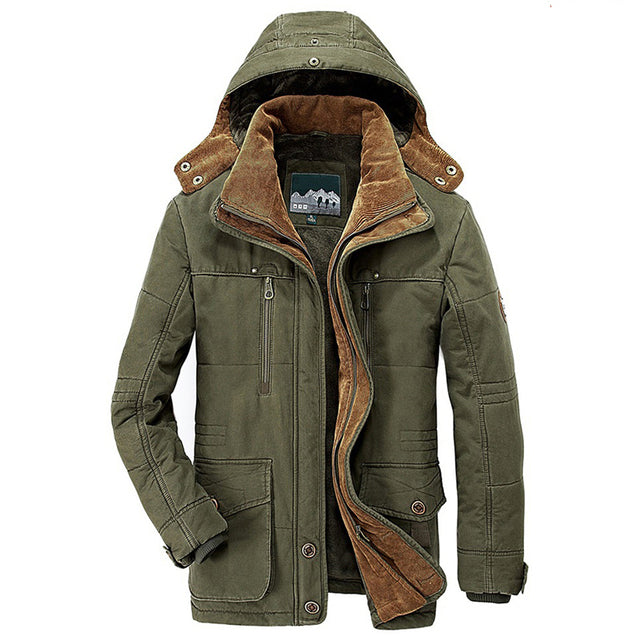 Men's Fleece-Lined Hooded Winter Jacket - Warm, Stylish, and Comfortable Outerwear for Cold Weather Adventures