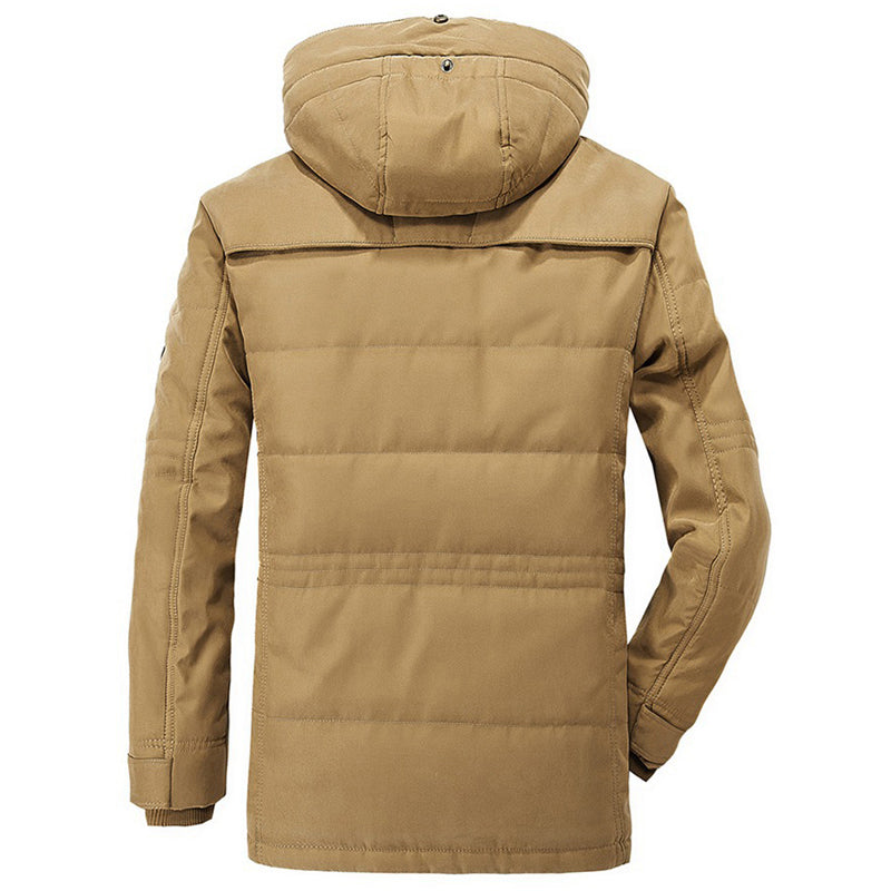 Men's Fleece-Lined Hooded Winter Jacket - Warm, Stylish, and Comfortable Outerwear for Cold Weather Adventures