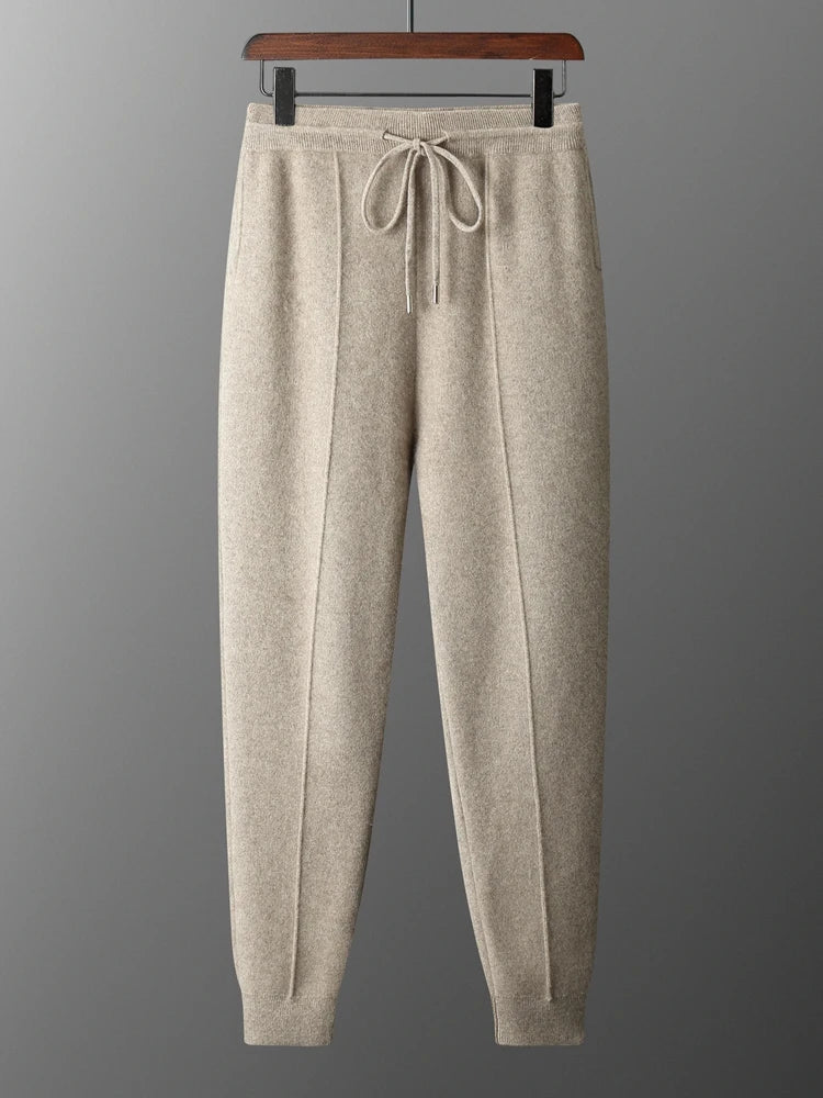 Men's Cardigan and Pants Set Grey 100% Merino Wool 2