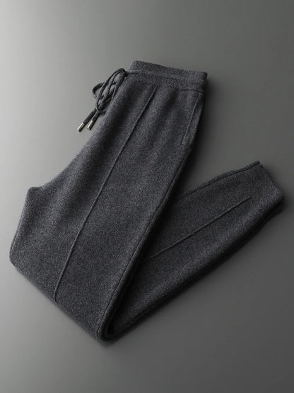 Men's Cardigan and Pants Set Grey 100% Merino Wool 4