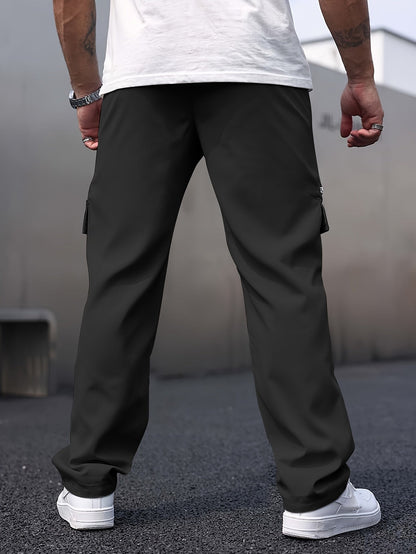 Men's Cargo Pants Gray Cotton Blend Casual Trousers 2