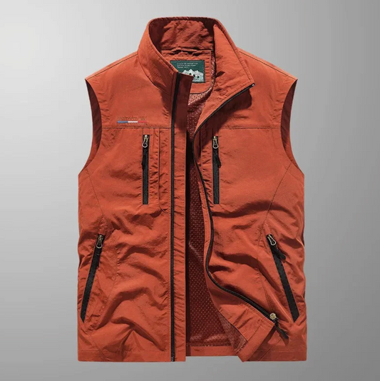 Men's Cargo Vest Gray Lightweight Fabric 0