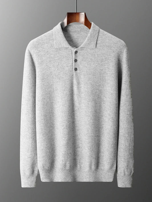 Men's Cashmere Sweater Grey 100% Merino Wool 0
