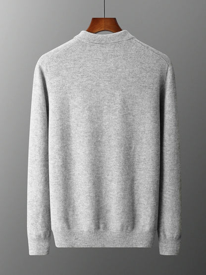 Men's Cashmere Sweater Grey 100% Merino Wool 1