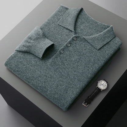 Men's Cashmere Sweater Grey 100% Merino Wool 10