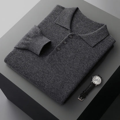 Men's Cashmere Sweater Grey 100% Merino Wool 11