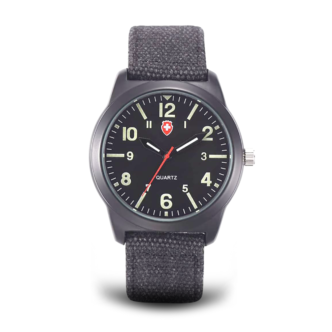 Men's Casual Sports Watch Black Canvas