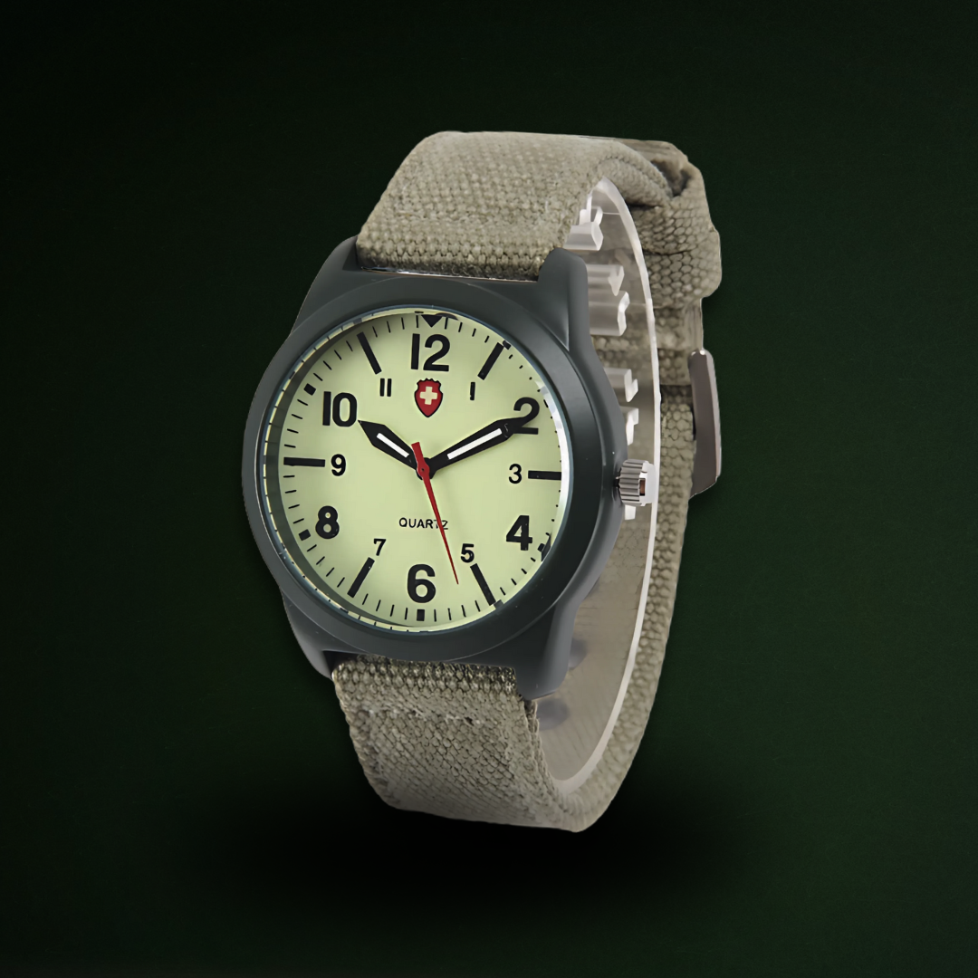 Men's Casual Sports Watch Black Canvas