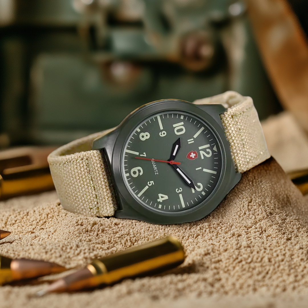 Men's Casual Sports Watch Black Canvas