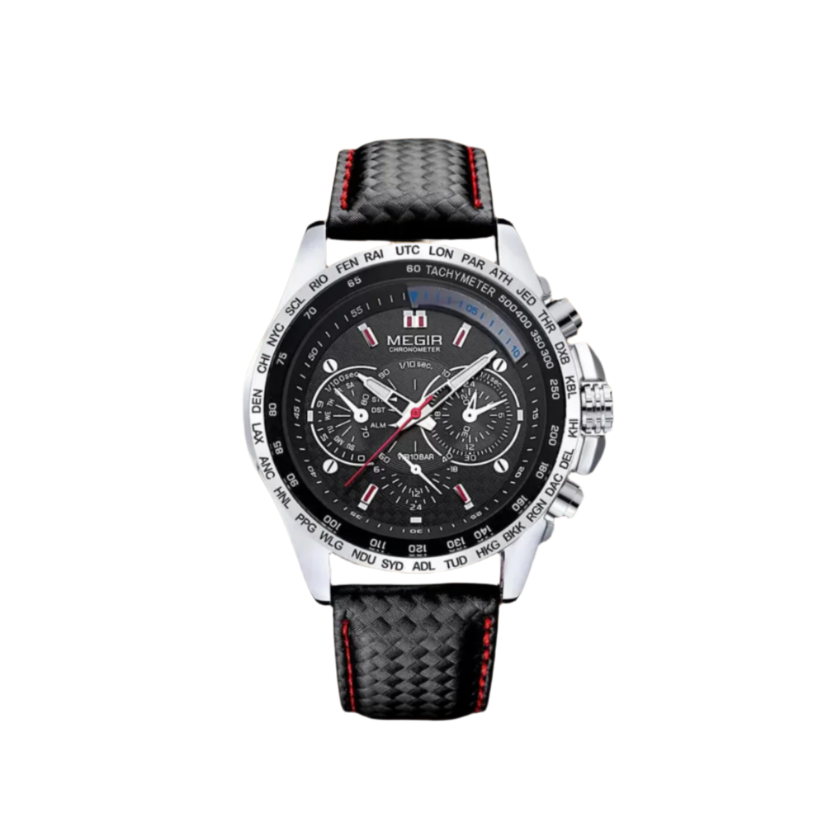 Men's Casual Watch Black Quartz 47mm Luminous