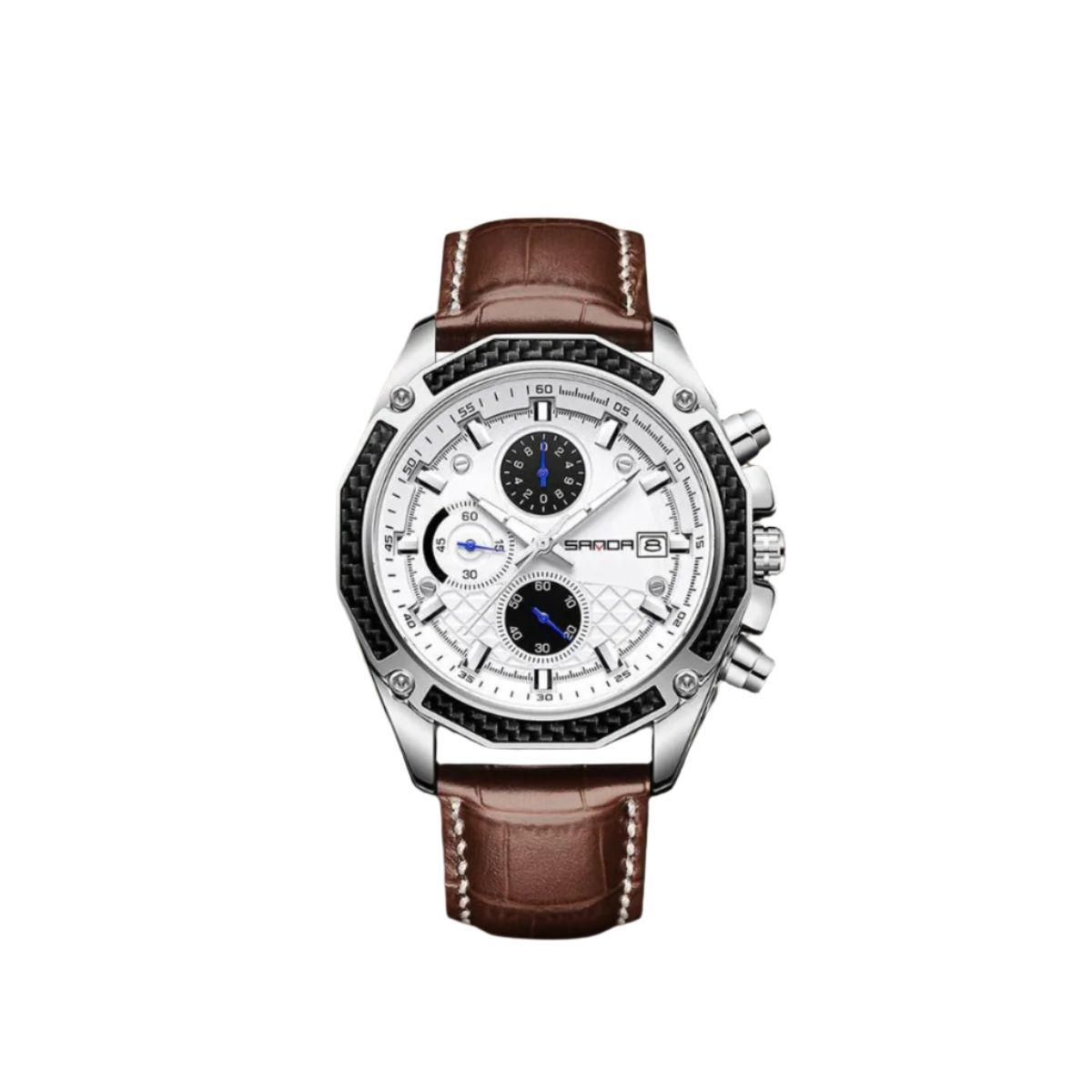 Men's Chronograph Watch Black Stainless Steel 42mm