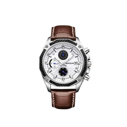 Men's Chronograph Watch Black Stainless Steel 42mm