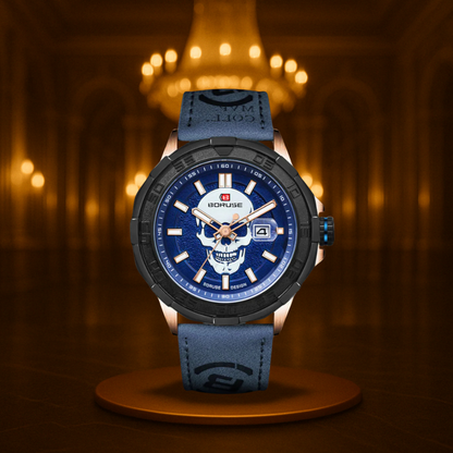 Men's Chronograph Watch Black Stainless Steel 46mm